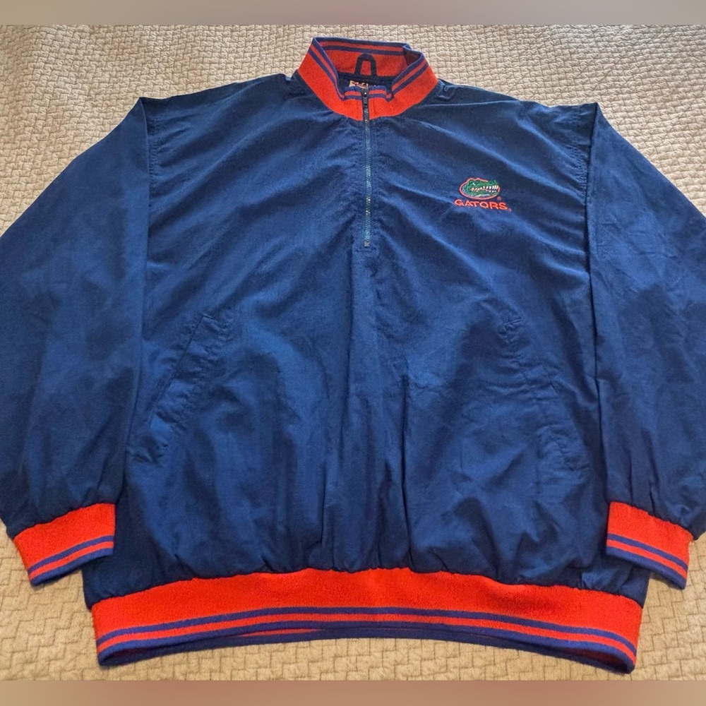 Vintage Florida Gators Blue Orange College 1/4 Zip Size Large Team Editions Tag